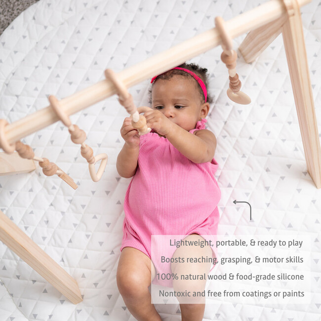 Wooden Baby Gym, Natural - Playmats - 5