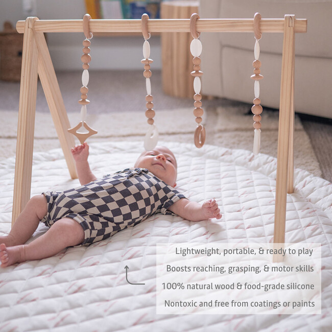 Wooden Baby Gym, White - Playmats - 5
