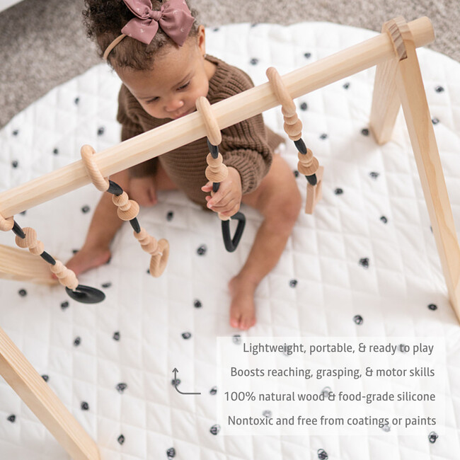 Wooden Baby Gym, Black - Playmats - 6