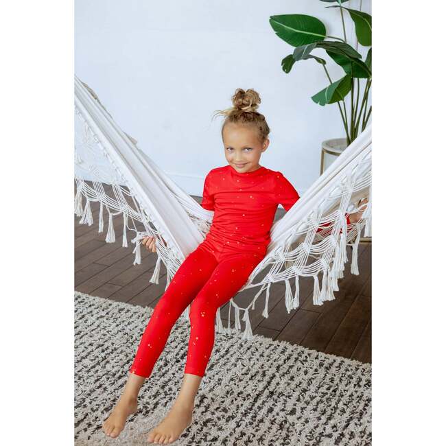 Bamboo Star Print Loungewear Set, Red - Mixed Apparel Set - 4