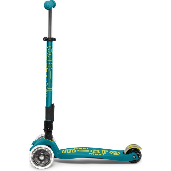 Maxi Deluxe Foldable LED Kids Scooter, Petrol Green