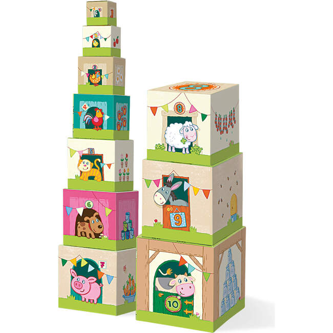 On the Farm Cardboard Stacking & Nesting Cubes