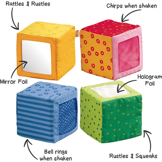 Happy Quartett Baby's 4 Piece Soft Block Set