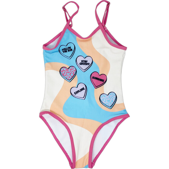 Hearts One Piece Swim, Multi - One Pieces - 1