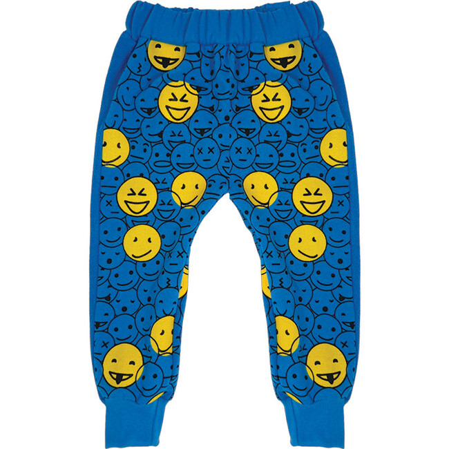 Monster Face Blue Harem Pants, All Over Print - Pants - 1
