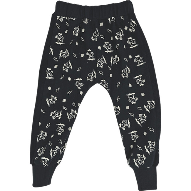 Happy Skate Black Harem Pants, All Over Print - Pants - 1