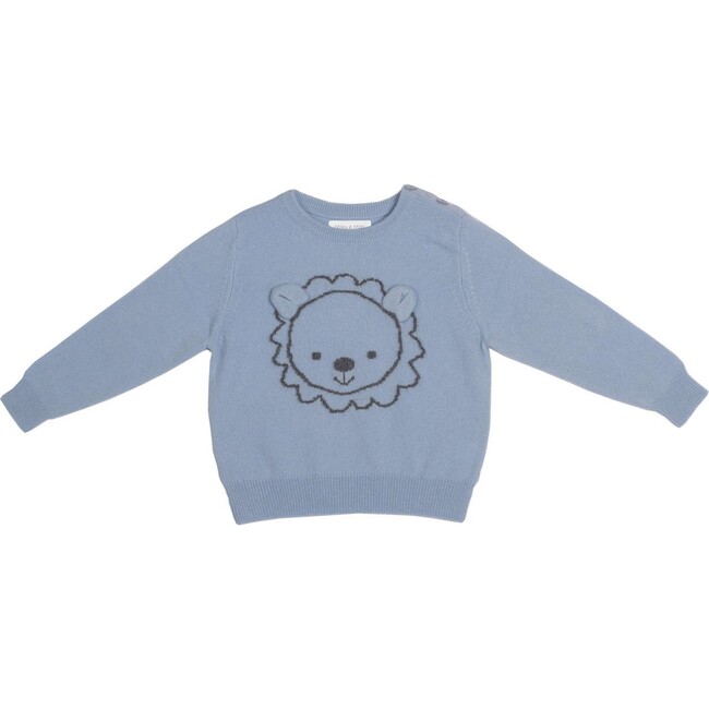 Lion Jumper, Baby Blue - Sweaters - 1