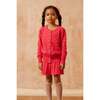 Popcorn Ribbed Hem Long Sleeve Button-Up Cardigan, Raspberry - Cardigans - 2 - thumbnail