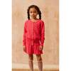 Popcorn Ribbed Hem Long Sleeve Button-Up Cardigan, Raspberry - Cardigans - 3 - thumbnail