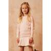Popcorn Ribbed Hem Long Sleeve Cable-Knit Jumper, Blush - Sweaters - 3 - thumbnail