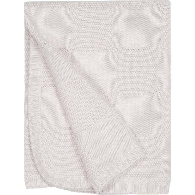 Babys Moss Stitch Checked Cashmere Blanket, Chalk - Blankets - 1