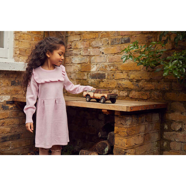 Ruffled Bib Dress, Purple - Dresses - 4