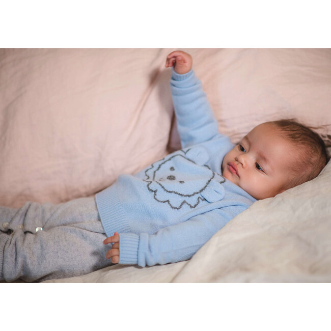 Lion Jumper, Baby Blue