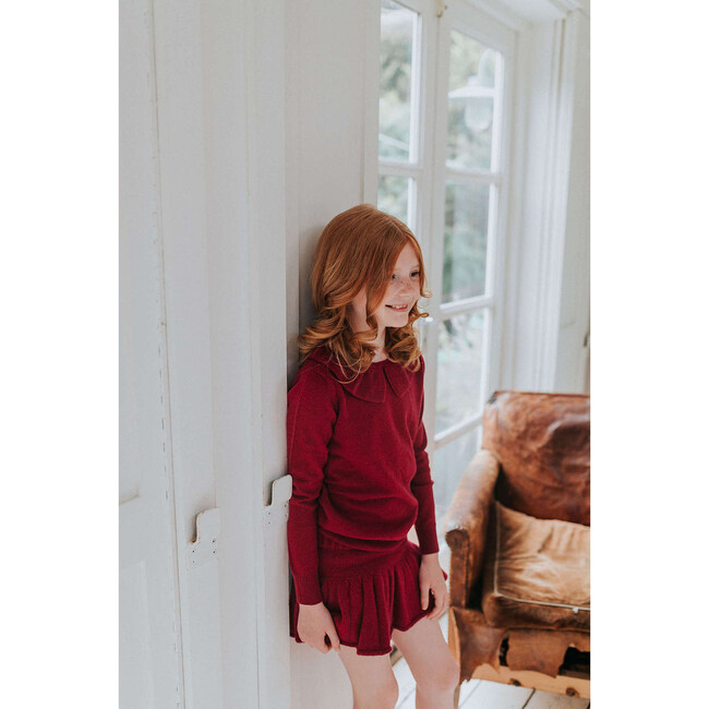 Collared Jumper, Berry Red