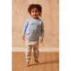 Babys Lion Crew Neck Ribbed Hem Long Sleeve Knit Jumper, Sky - Sweaters - 4 - thumbnail