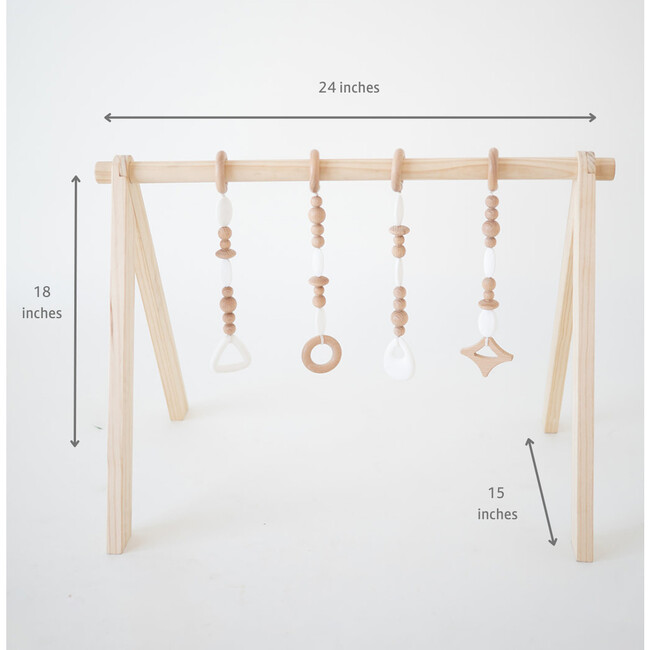 Wooden Baby Gym, White - Playmats - 6