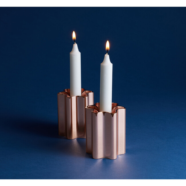 Candle Holders, Rose Gold - Menorahs & Candles - 3