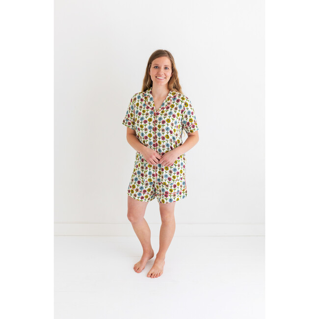 Women's Maya Lynn Short Sleeve Shirt And Shorts Pajama, Beige - Pajamas - 5