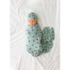 Spring Bee Swaddle And Beanie Set, Pastel Green - Swaddles - 3 - thumbnail