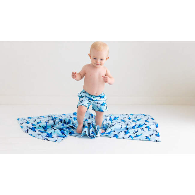 Sharks Beach Towel, Medium Blue - Towels - 5