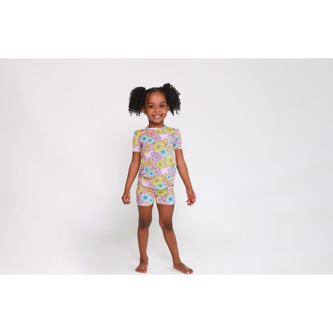 Kourtney Short Sleeve Pajamas, Purple - Pajamas - 2