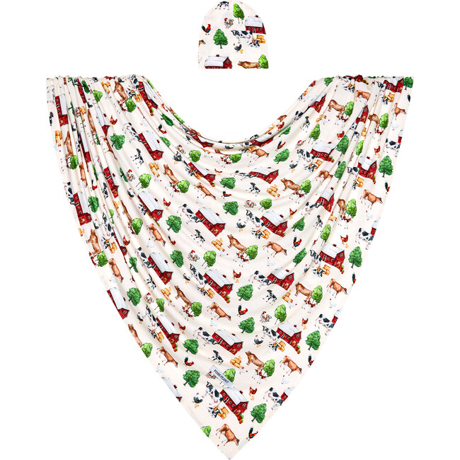 Nashville Infant Swaddle And Beanie Set, Beige - Mixed Accessories Set - 1