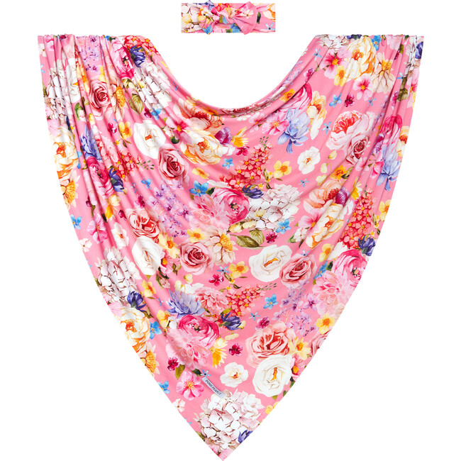 Chantria Swaddle And Headwrap Set, Bright Pink - Swaddles - 1