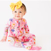 Chantria Ruffled Zippered One-Piece Footie, Bright Pink - Footie Pajamas - 5