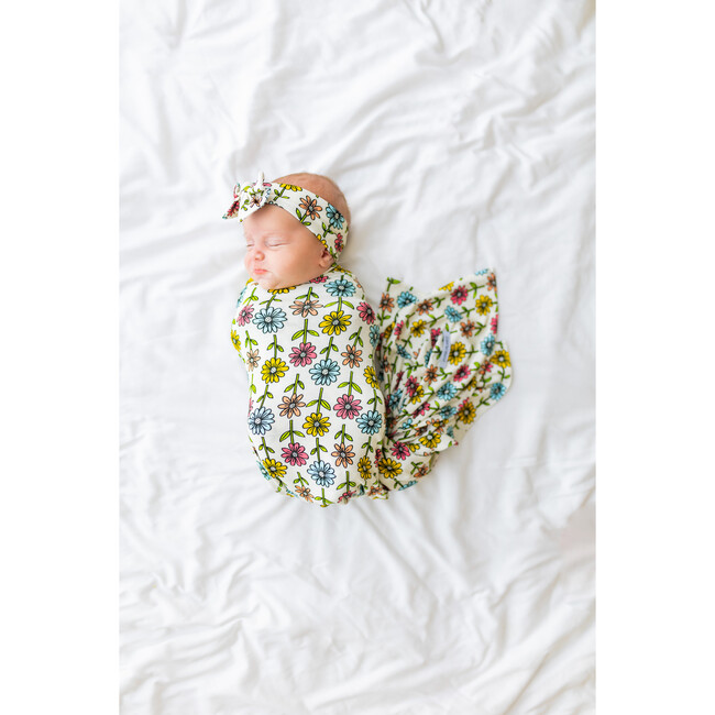 Maya Lynn Infant Swaddle And Headwrap Set, Beige - Mixed Accessories Set - 5