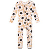 Reagan Footie Ruffled Zippered One Piece, Beige - Footie Pajamas - 1 - thumbnail