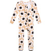 Reagan Footie Ruffled Zippered One Piece, Beige - Footie Pajamas - 3