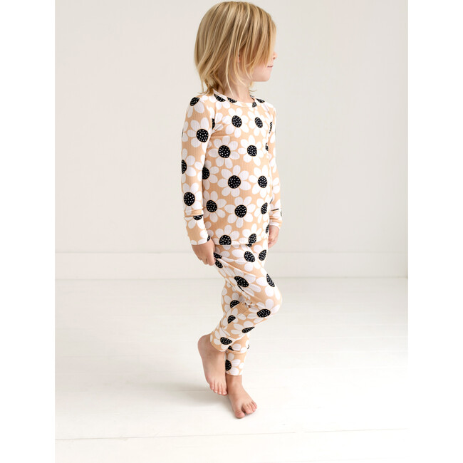 Reagan Long Sleeve Basic Pajama, Beige - Pajamas - 4