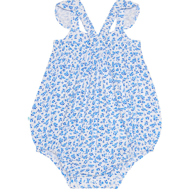 Andina Basic Ruffled Capsleeve Bubble Romper, White - Rompers - 2