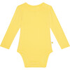 Solid Yellow Long Sleeve Basic Bodysuit, Yellow - Bodysuits - 1 - thumbnail