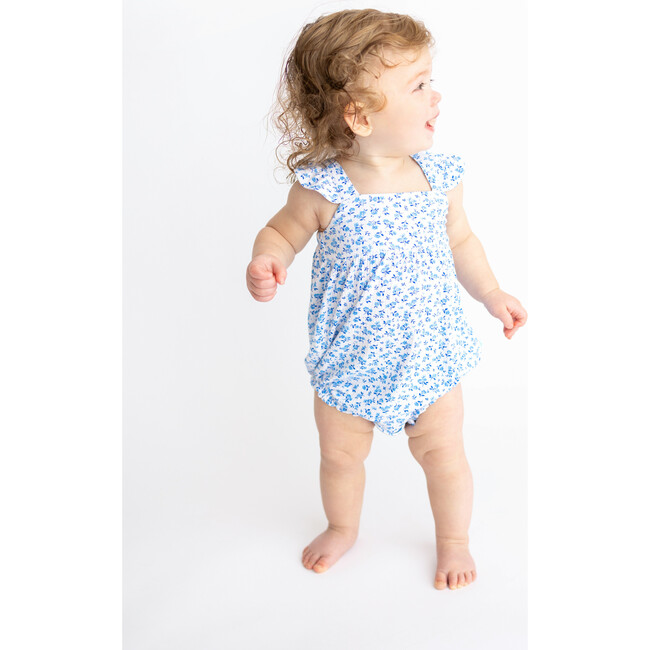 Andina Basic Ruffled Capsleeve Bubble Romper, White - Rompers - 4