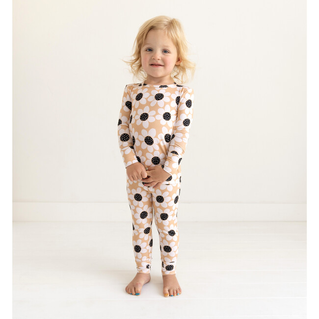 Reagan Long Sleeve Basic Pajama, Beige - Pajamas - 6