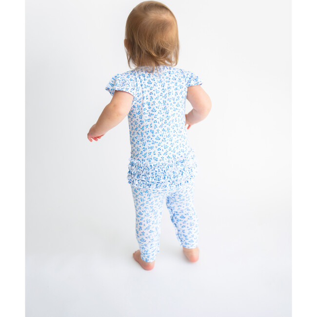 Andina Ruffled Capsleeve Henley Romper, White - Rompers - 4