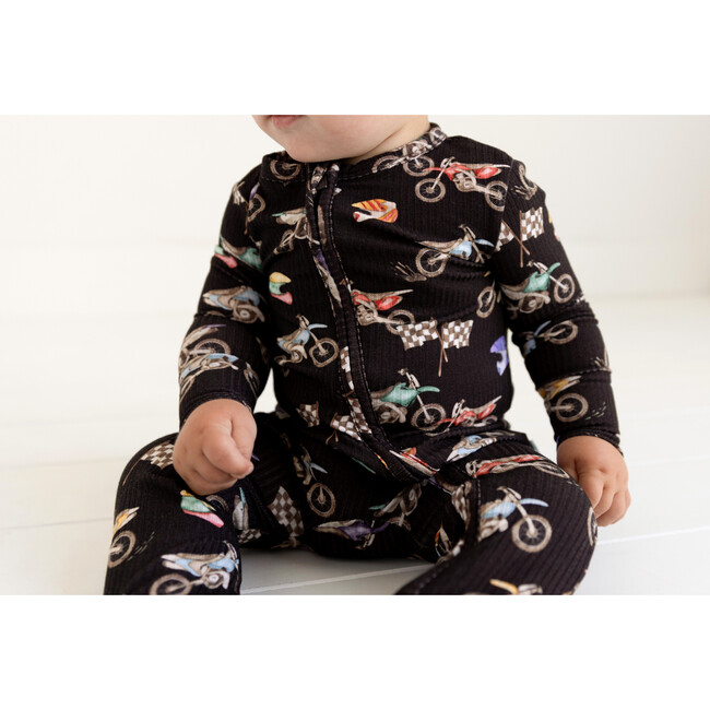 Supermini Footie Zippered One Piece, Black - Footie Pajamas - 3