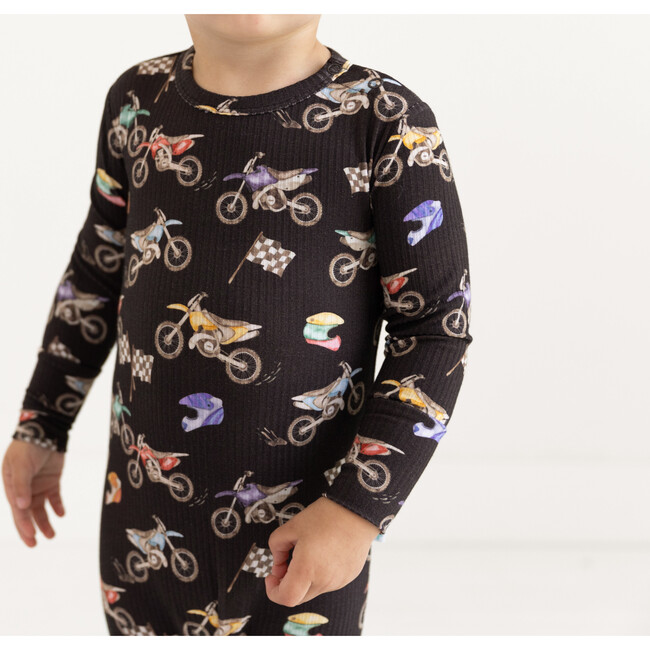 Supermini Long Sleeve Basic Romper, Black - Rompers - 3