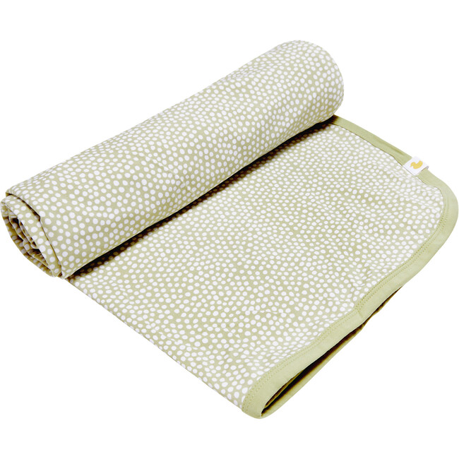 Sage Polka Dot Swaddle, Green - Swaddles - 1
