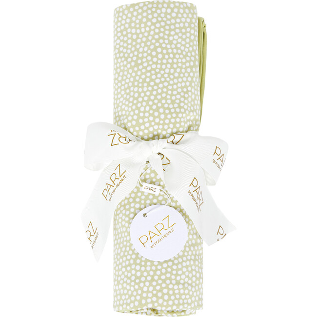 Sage Polka Dot Swaddle, Green - Swaddles - 2