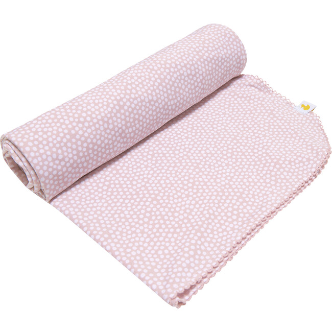 Pastel Orchid Polka Dot Picot Edge Swaddle, Purple - Swaddles - 1