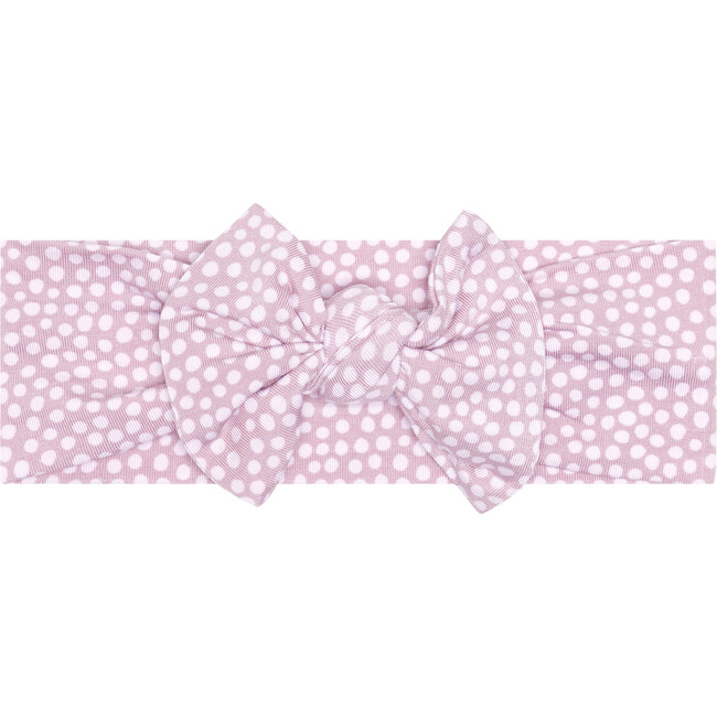 Pastel Orchid Polka Dot Infant Headwrap, Purple - Hair Accessories - 1