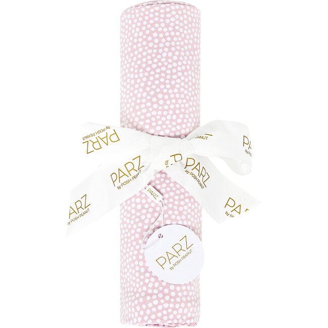 Pastel Orchid Polka Dot Picot Edge Swaddle, Purple - Swaddles - 2