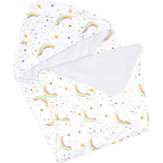 Nicky Hooded Towel, White - Towels - 1