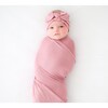 Infant Swaddle and Headwrap Set, Dusty Rose - Hair Accessories - 3