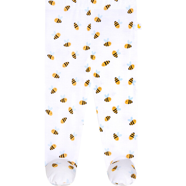 Darby Footie Legging, White - Leggings - 1