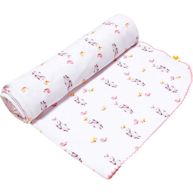 Athena Picot Edge Swaddle, White - Swaddles - 1