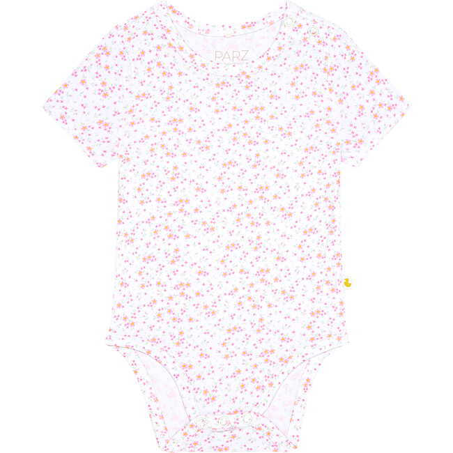 Alexandria Short Sleeve Basic Bodysuit, White - Bodysuits - 1