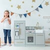 Teamson Kids Little Chef Charlotte Wooden Play Kitchen, Gray/Gold - Play Kitchens - 2 - thumbnail
